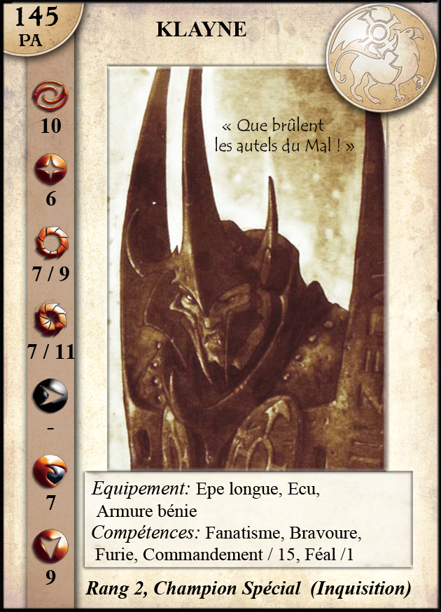 Klayne, Templier de l'Inquisition